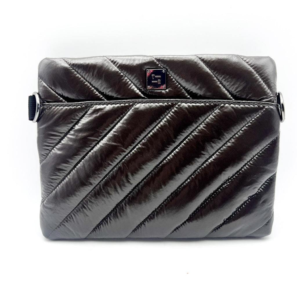 THINK ROYLN Diagonal Bum Bag 2.0 Medium Glossy Chocolate Brown NWOT