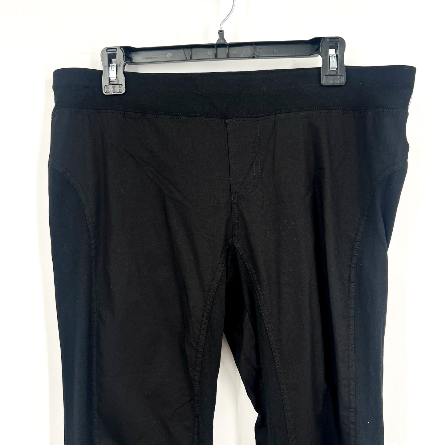 XCVI WEARABLES Women's Jetter Crop Leggings Large Black Ruched Stretch NWT