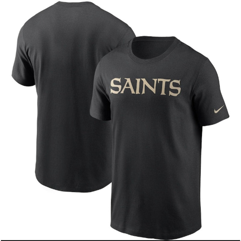 NIKE Mens New Orleans Saints Wordmark Essential T-Shirt Small Black NWT N199-00A