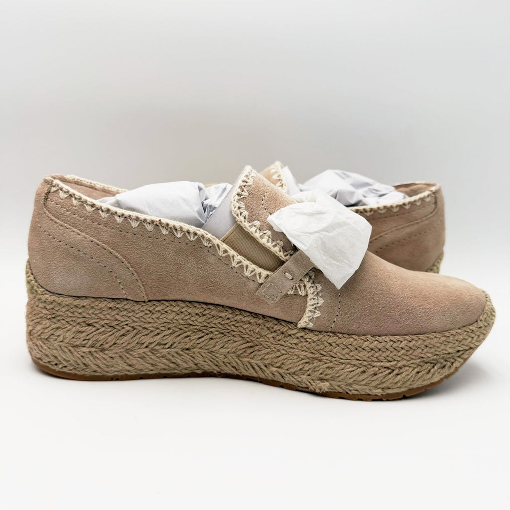 Dolce Vita Womens Jhenee Platform Espadrille Loafers Size 8.5 Beige Suede NIB