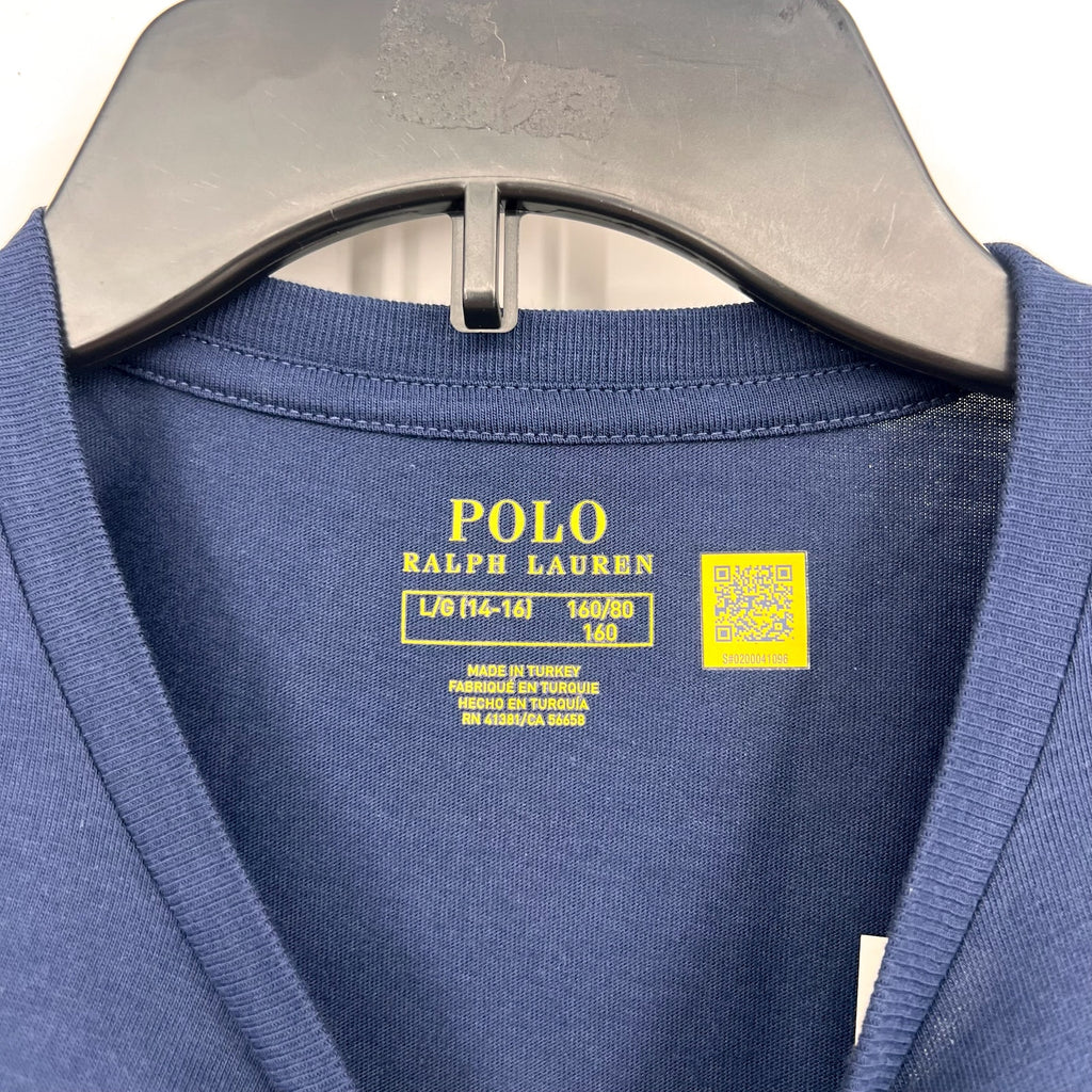 POLO RALPH LAUREN Sparkle Polo Bear T-Shirt Youth Large Navy Blue NWT