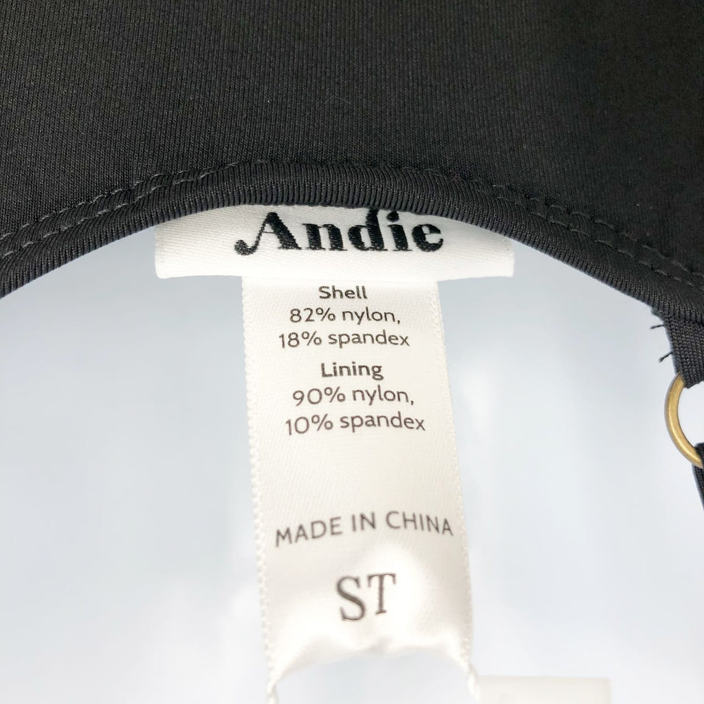 ANDIE SWIM Sardinia One Piece Swimsuit Small Tall Black Plunge V Neck