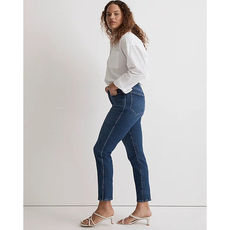 MADEWELL Women's Stovepipe Jeans Size 24 Blue Auraria Slim Straight Ankle NWT