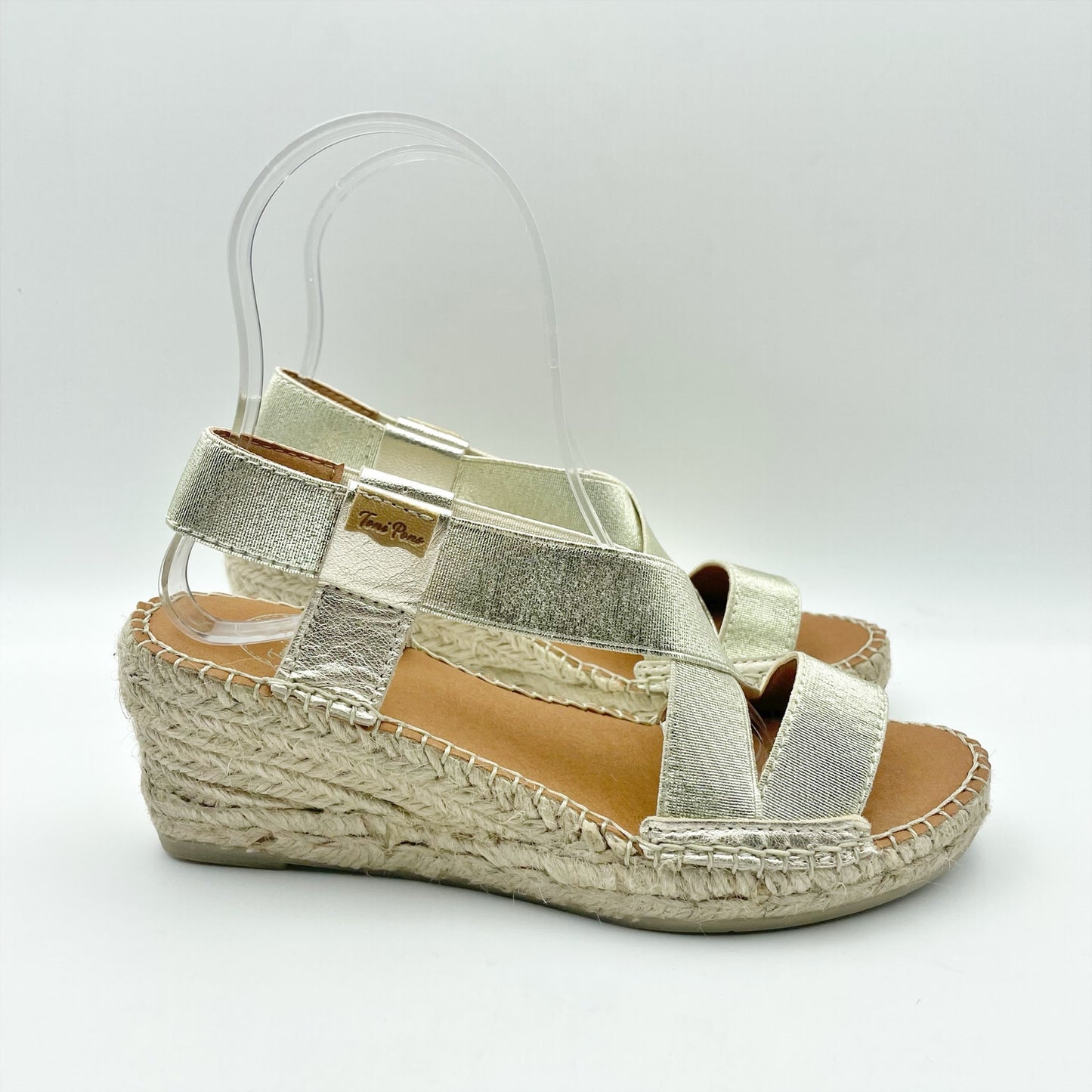 Toni Pons Womens Tura-RC Sandals EU 36 US 6 Gold Espadrille Wedge Heel NIB