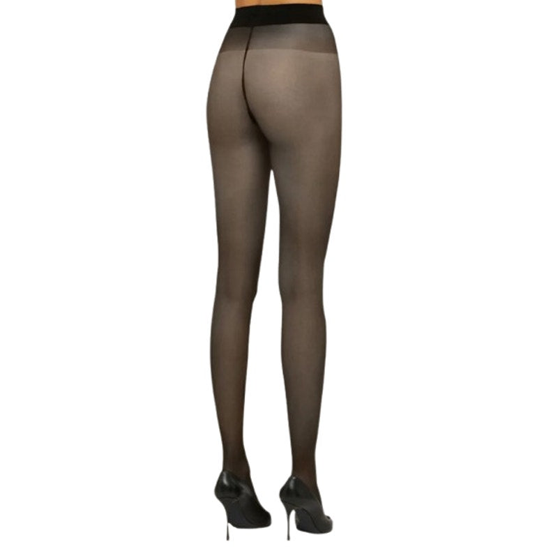 WOLFORD Women's Satin Touch 20 Tights Small Black Soft Cacao Shimmering NWT