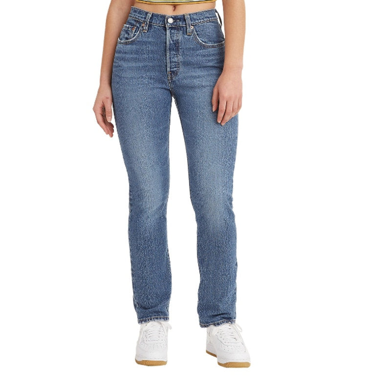LEVI'S Women's 501 High Rise Straight Leg Jeans 25x30 Medium Blue NWT