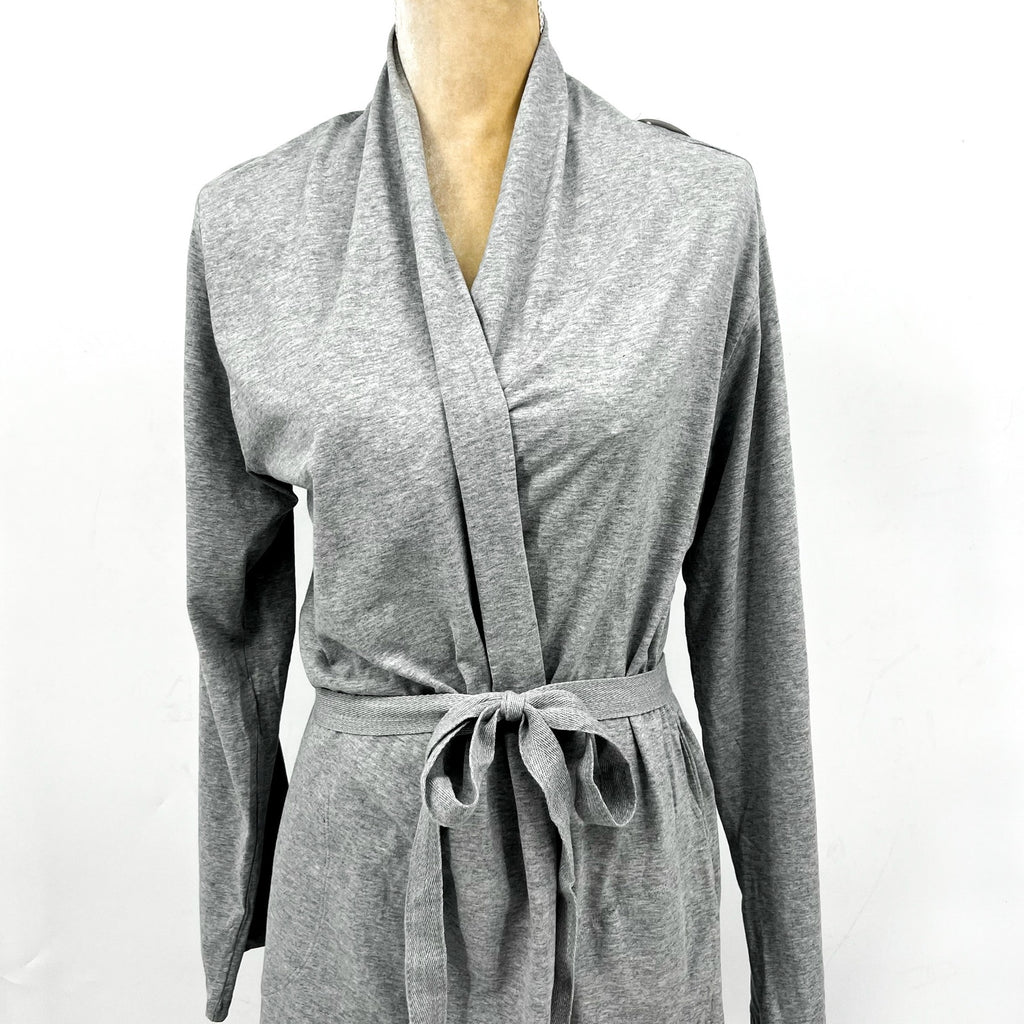 NATURAL SKIN ORGANICS Women's Juliana Robe Large Heather Grey Cotton NWT