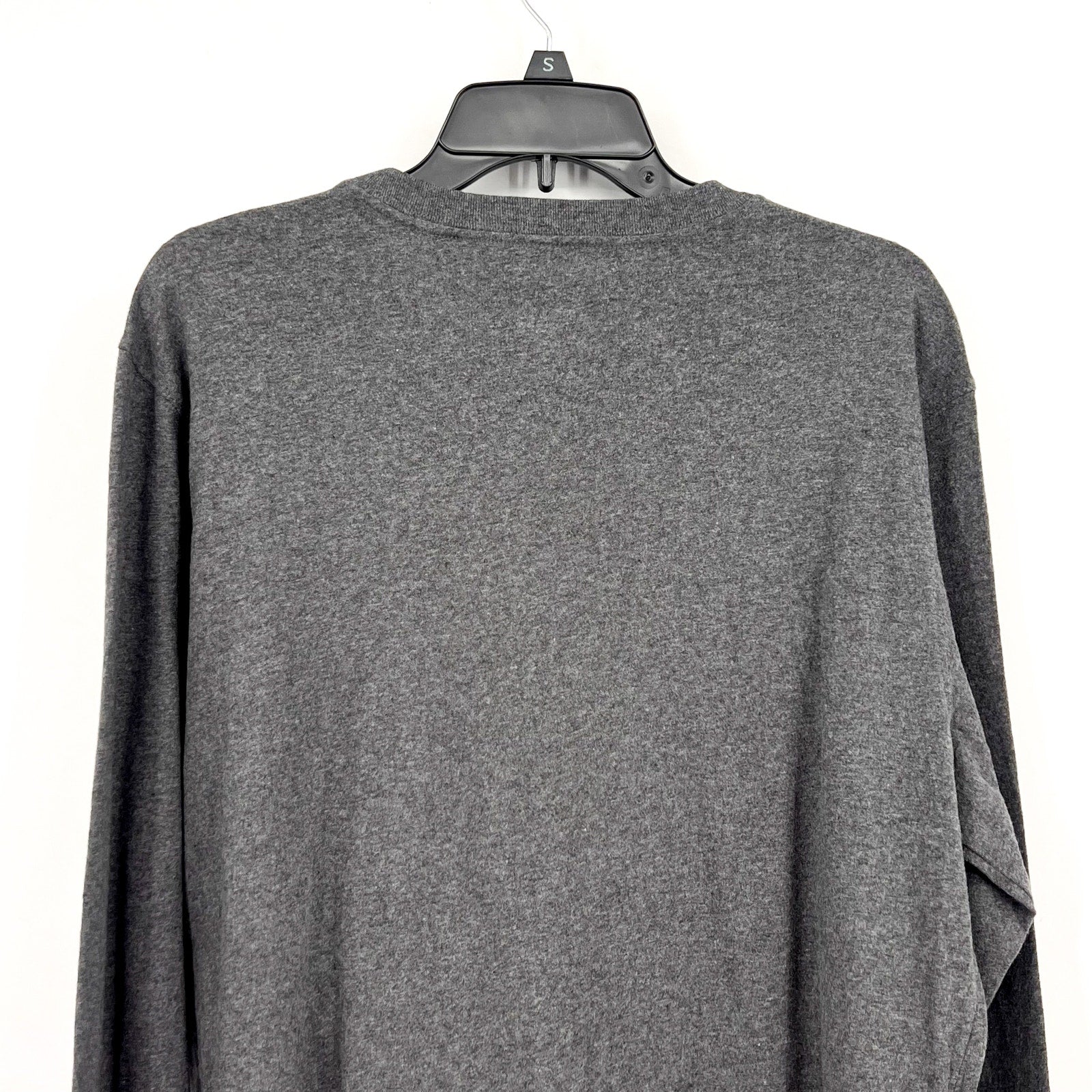 GEORGE Men's Cotton Long Sleeve Crew Neck Tee Large Charcoal Sky Heather NWT