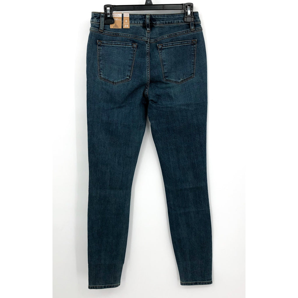 PRANA Womens Sienna Mid Rise Skinny Jeans Size 6 28x31 True Blue Stretch NWT
