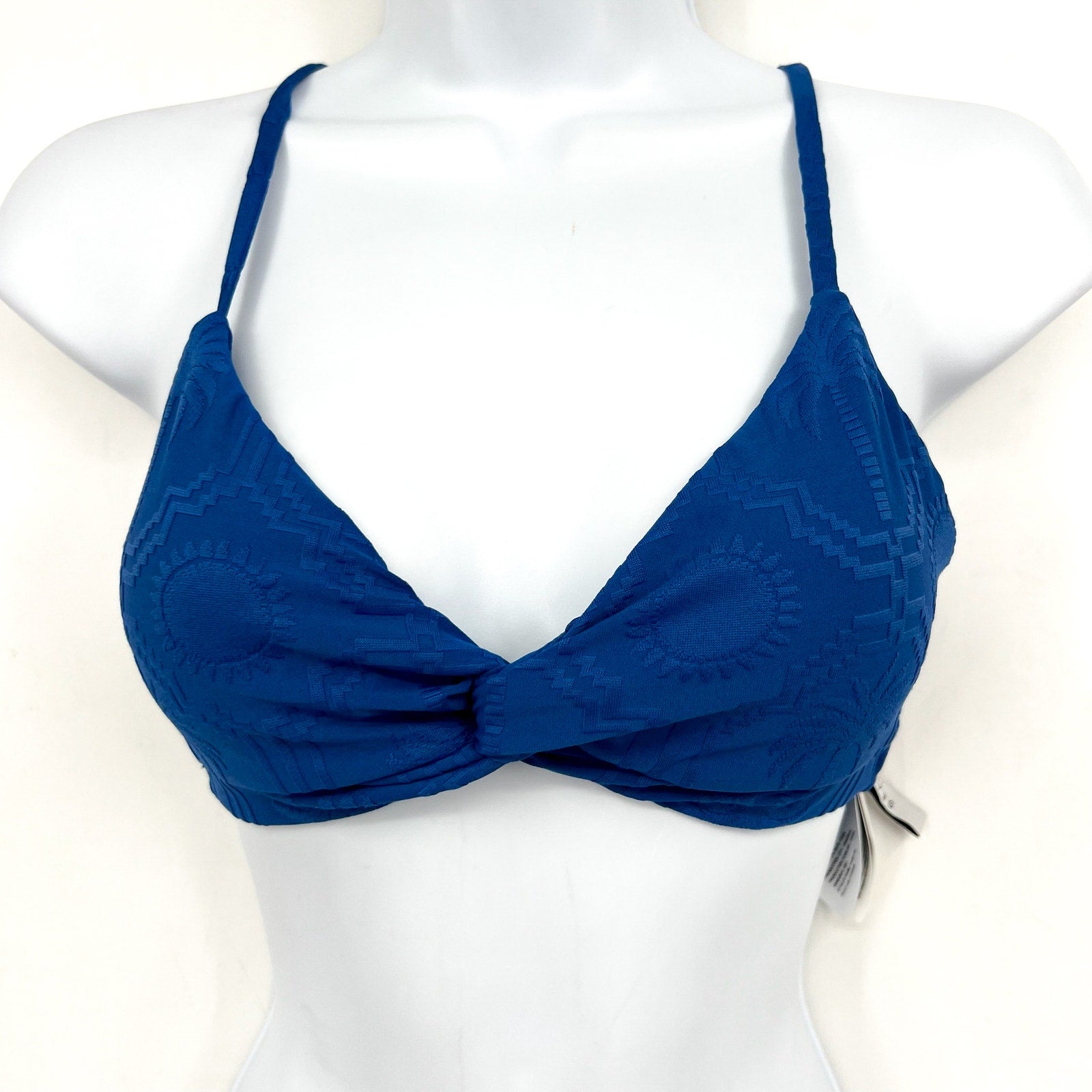 SEAFOLLY Women's Oasis Twist Bralette Bikini Top Size 8 Blue Ultramarine NWT