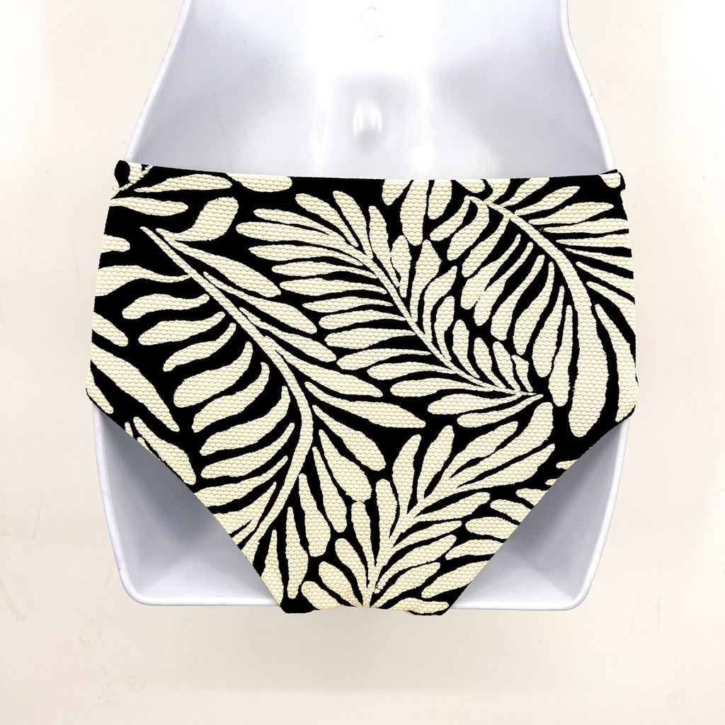 MAAJI Lush Feather Venus Classic Bikini Bottom Small Black/Yellow Reversible NWT