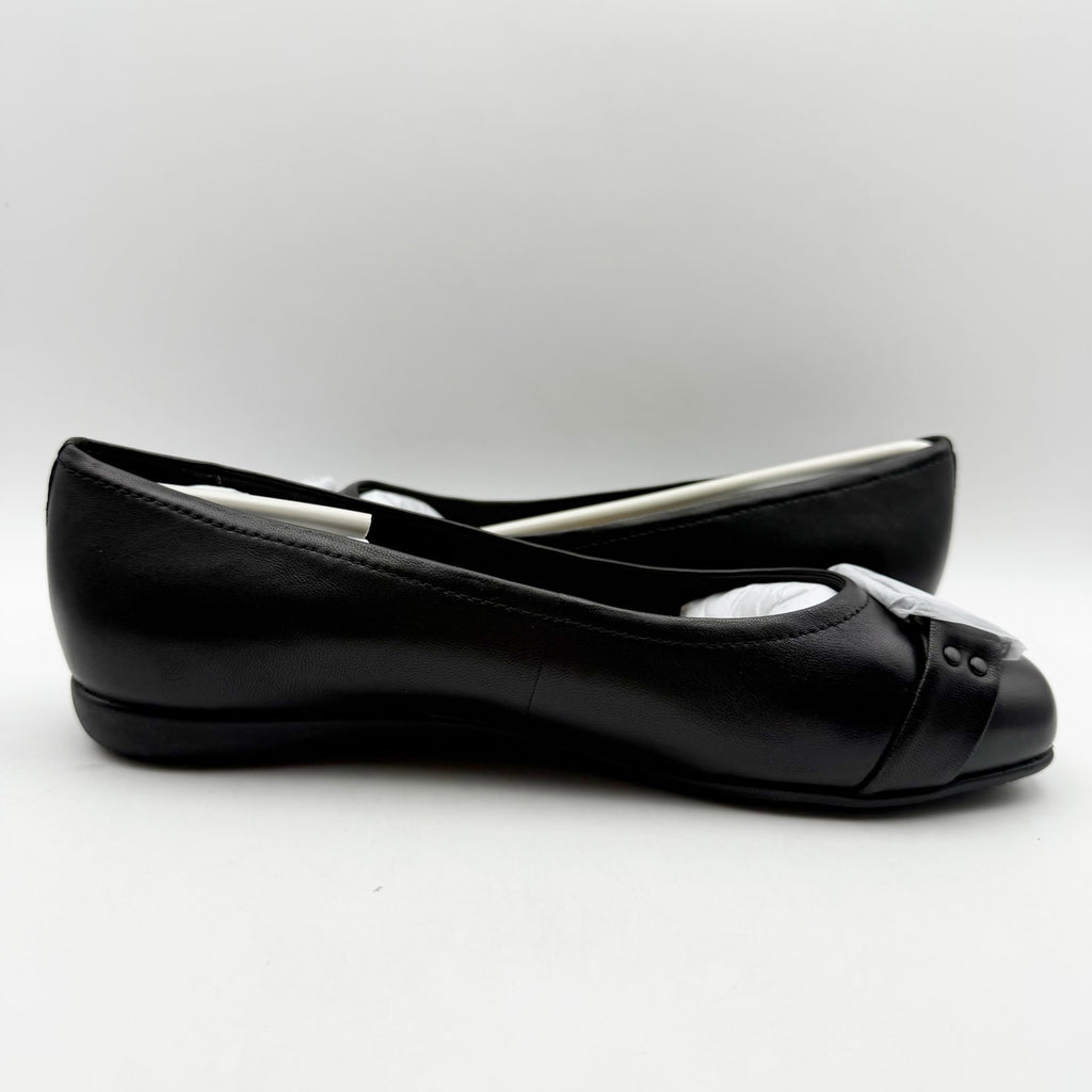 Trotters Womens Sizzle Signature Flat Size 8.5 WW Black Leather Slip On NIB