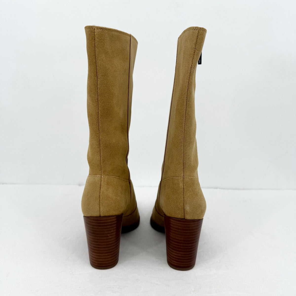 Franco Sarto Women Jaxon Mid Calf Boot Size 9 EU 40 Brown Suede Pointed Toe NWOB