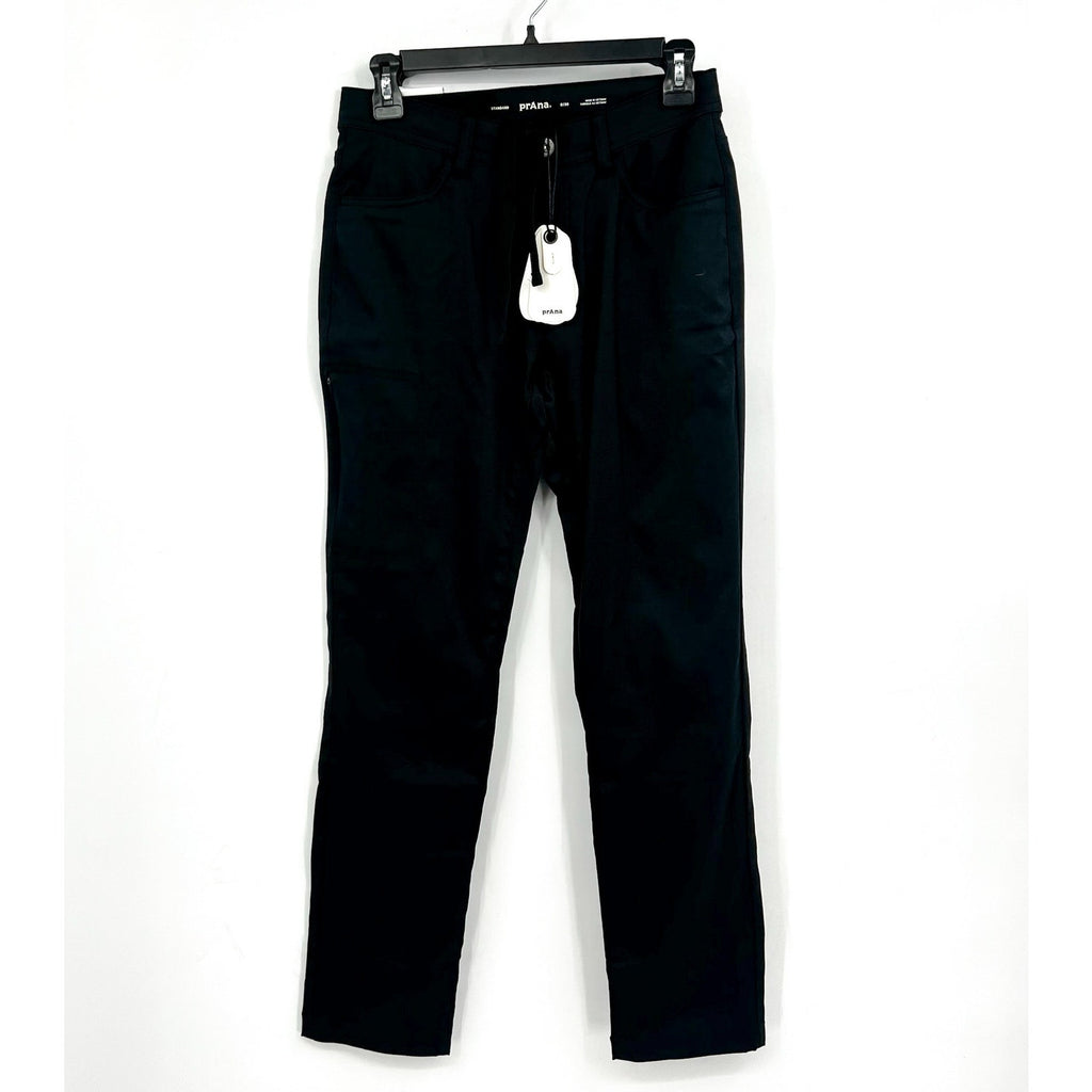 PRANA Women's Zion Halle Pants Size 0 Black Straight Leg 30" Inseam Stretch NWT