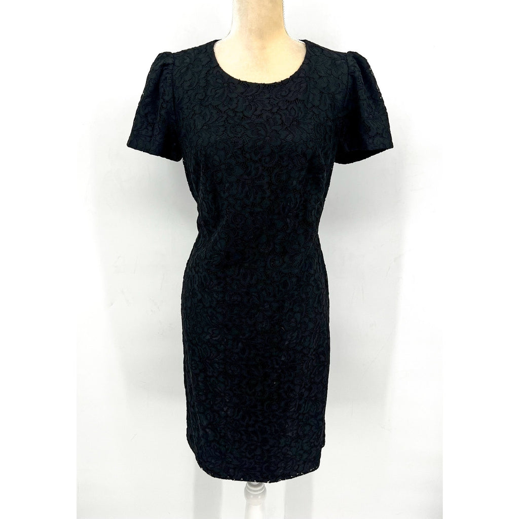 Lauren Ralph Lauren Women's Floral Lace Sheath Dress Size 10 Black SS NWT
