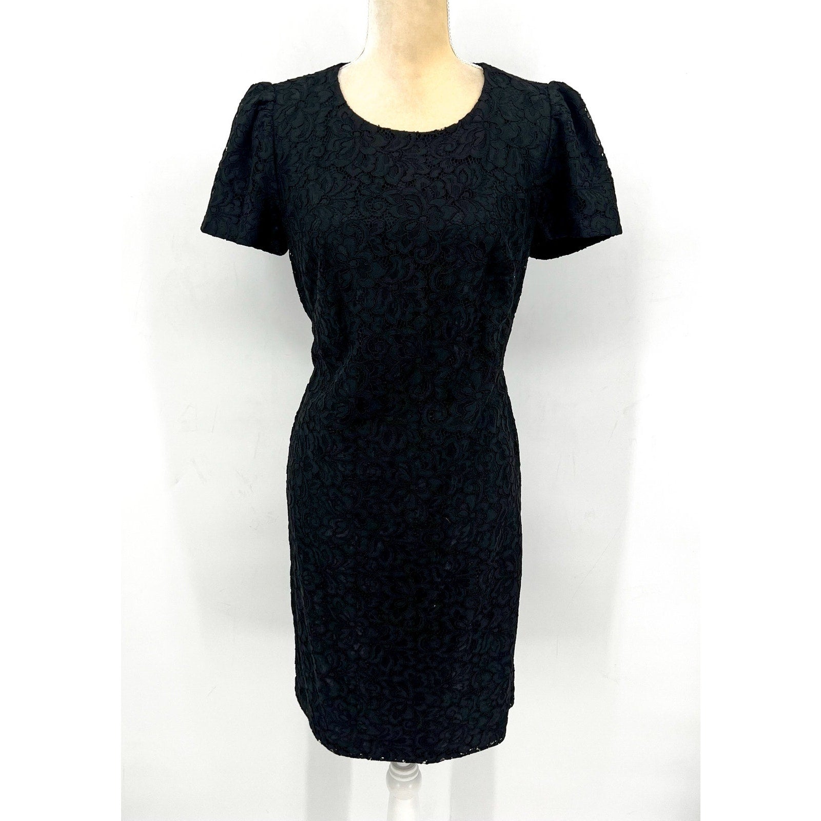 Lauren Ralph Lauren Women's Floral Lace Sheath Dress Size 10 Black SS NWT