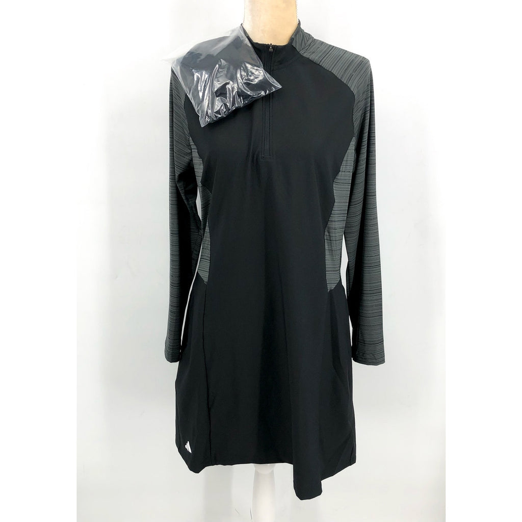 ADIDAS Women's Ultimate365 Long Sleeve Dress Large Black Half Zip NWT