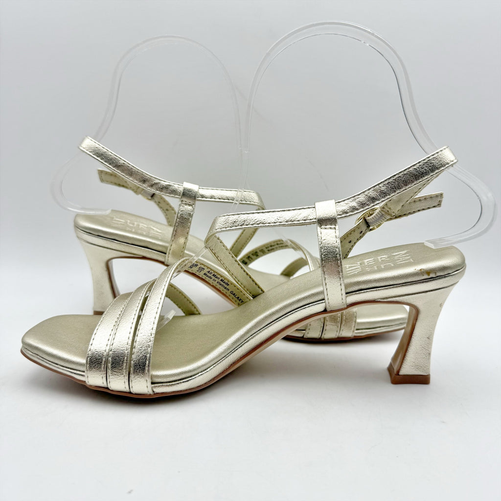 Naturalizer Womens Galaxy Heeled Sandals US 6 M EU 36 Gold Champagne NIB