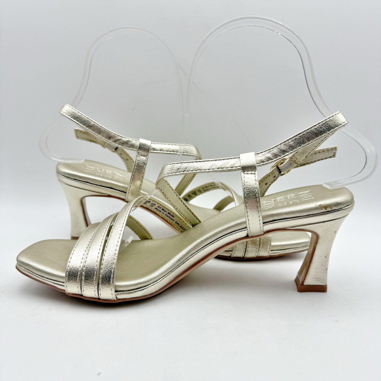 Naturalizer Womens Galaxy Heeled Sandals US 6 M EU 36 Gold Champagne NIB