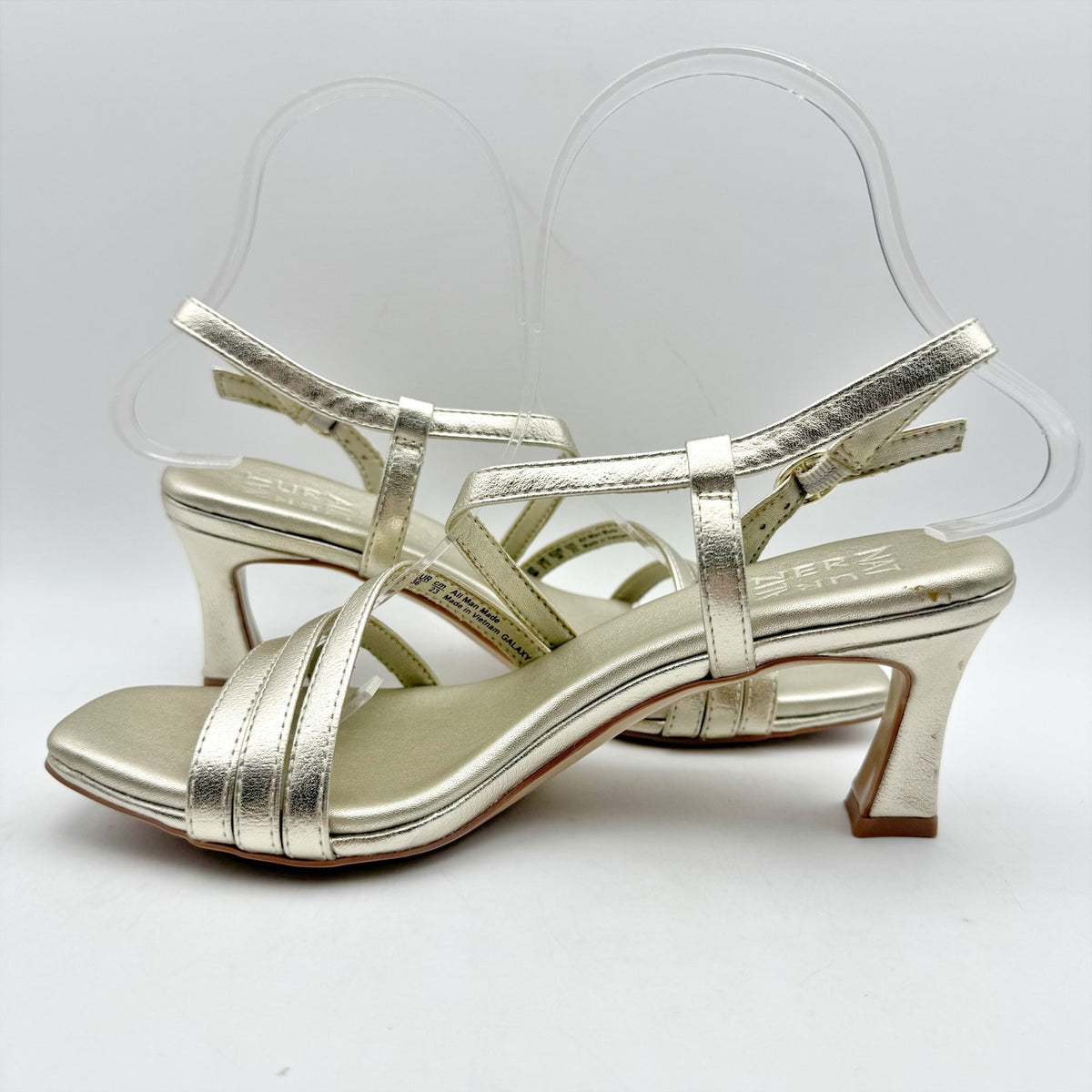 Naturalizer Womens Galaxy Heeled Sandals Size 6 M EU 36 Gold Champagne NIB
