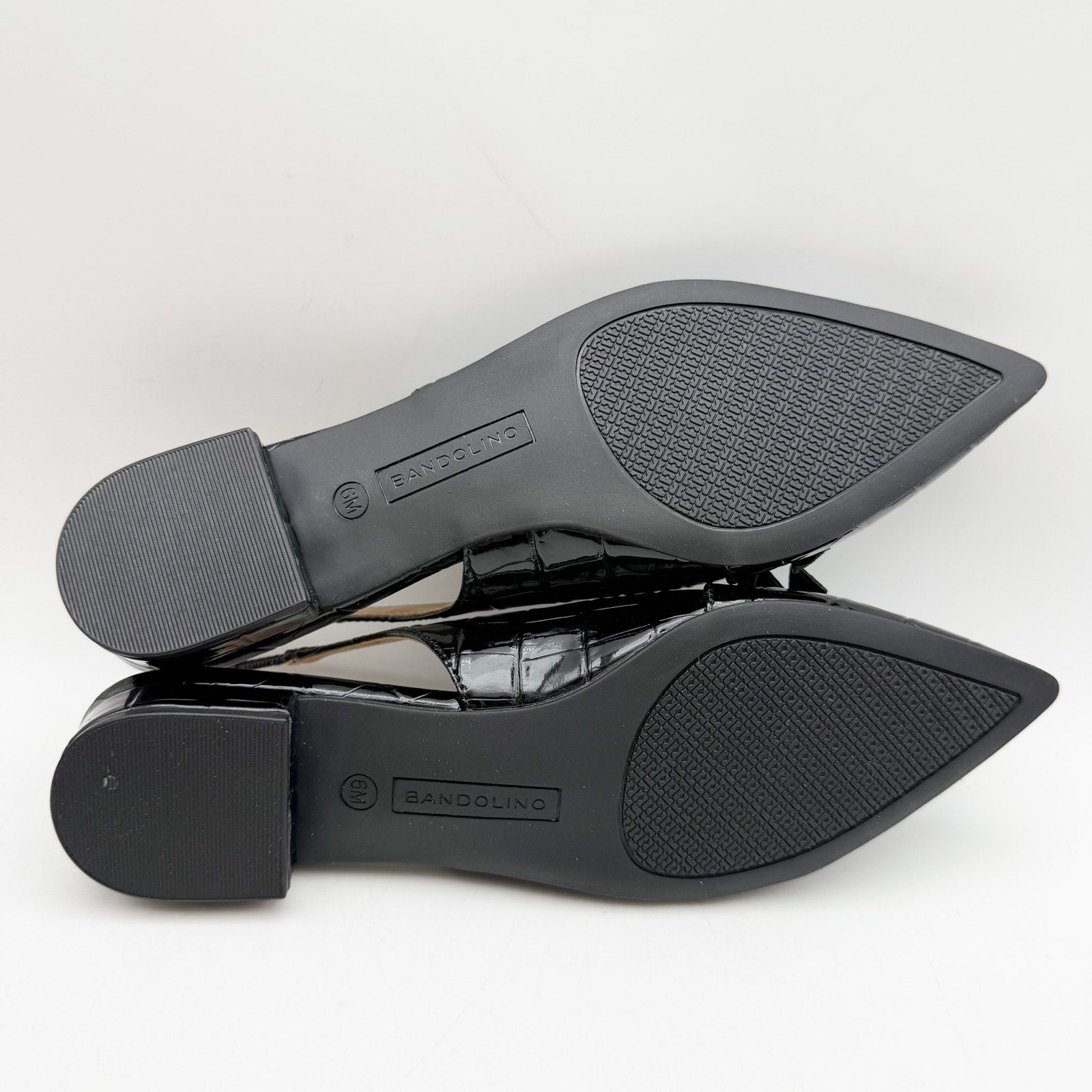 Bandolino Womens Aleeza Flats US 6 M Black Croc Vegan Leather NIB