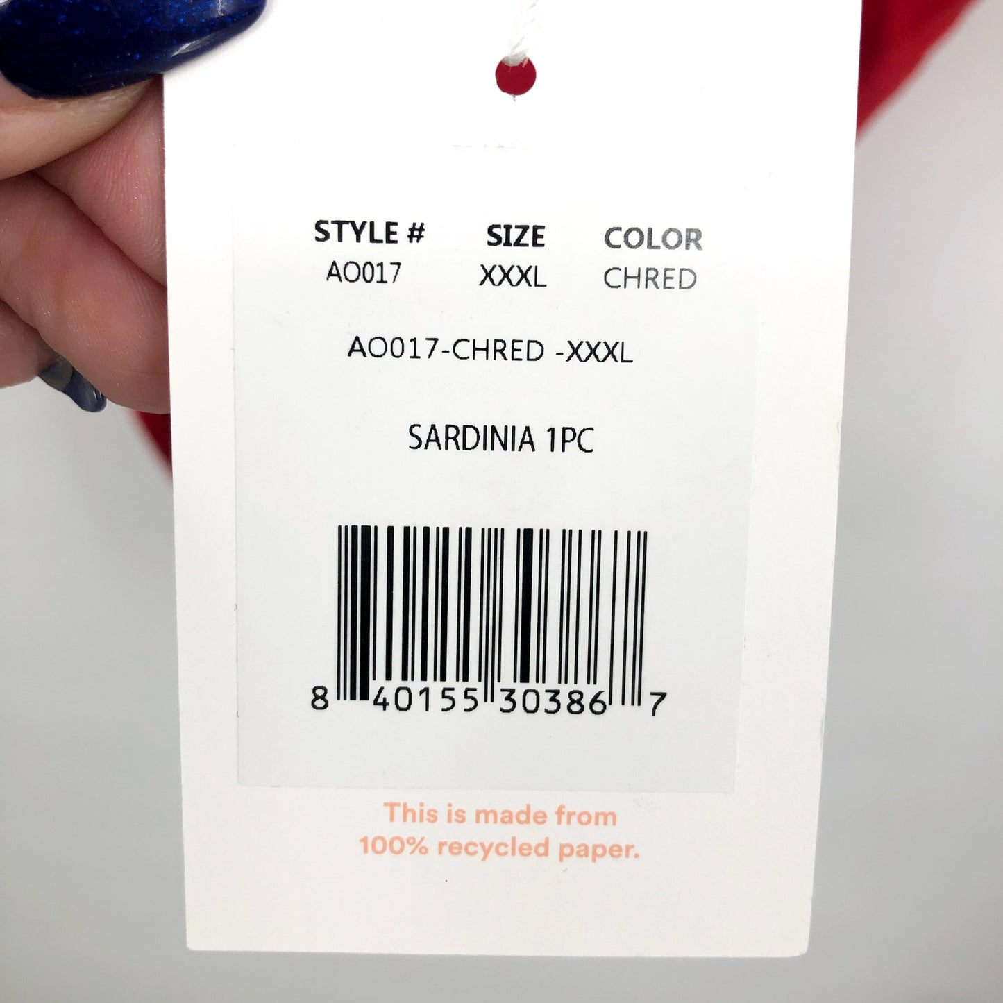 ANDIE SWIM Sardinia One Piece Swimsuit XXXL US 20 Cherry Red Plunge