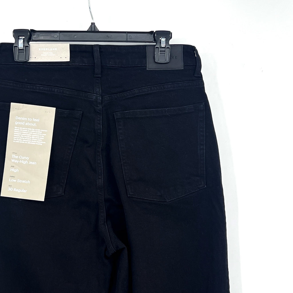 EVERLANE Women's The Curvy Way High Jeans 30x28 US 10 Black Organic Cotton NWT