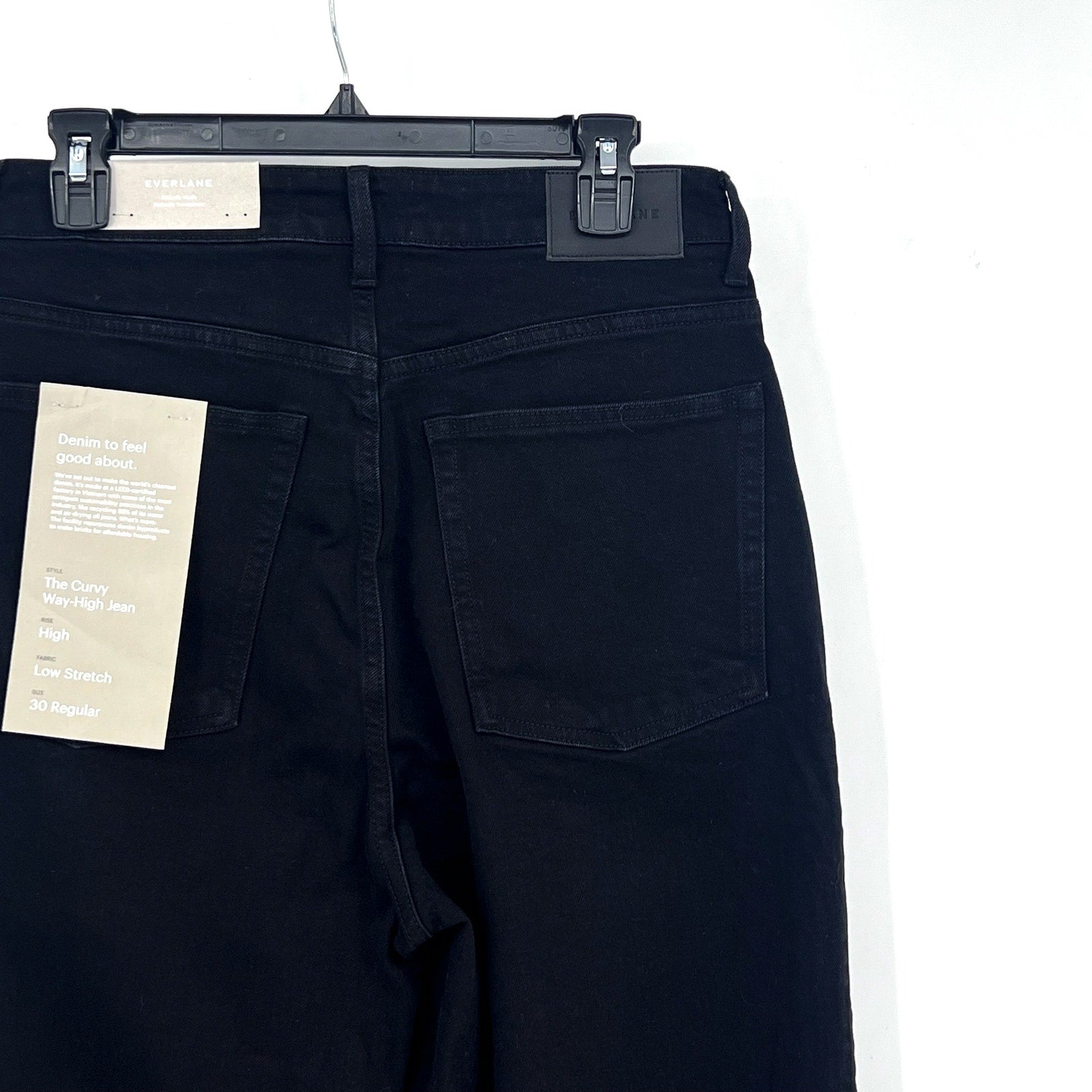 EVERLANE Women's The Curvy Way High Jeans 30x28 US 10 Black Organic Cotton NWT