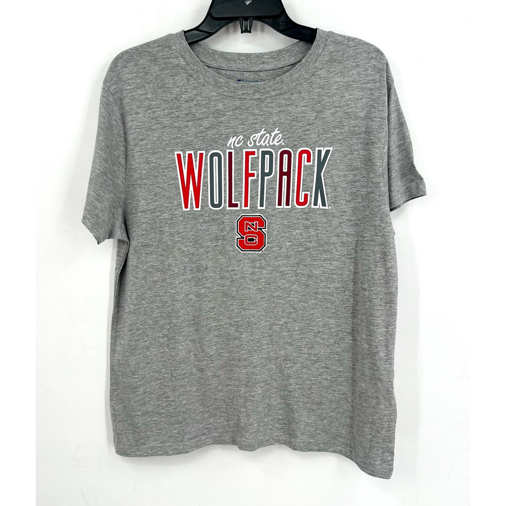 Champion Womens NC State Wolfpack Graphic T-Shirt Large Heather Grey NWT