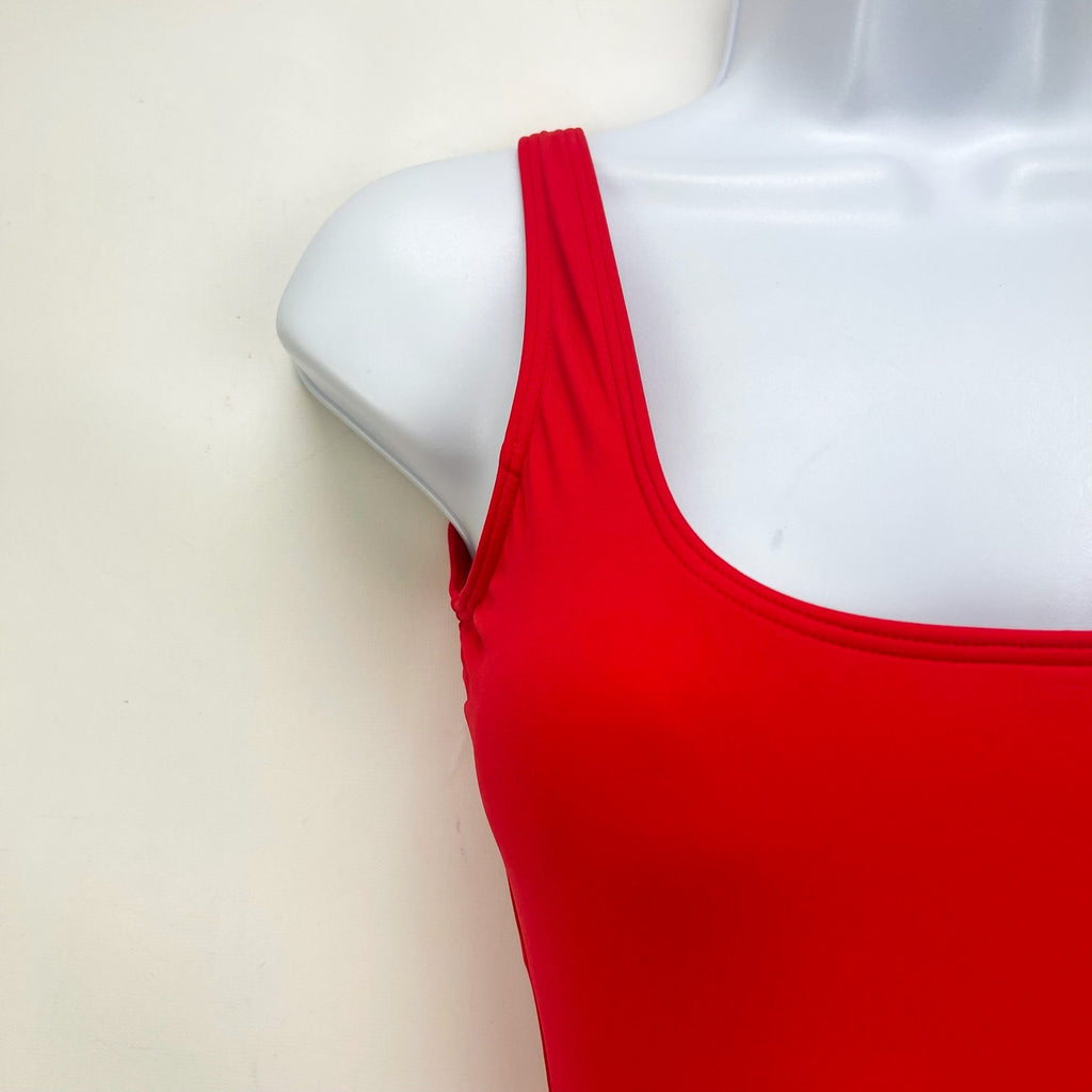 Everlane Womens One Piece Swimsuit XXS Red Square-Neck Low Back NWT