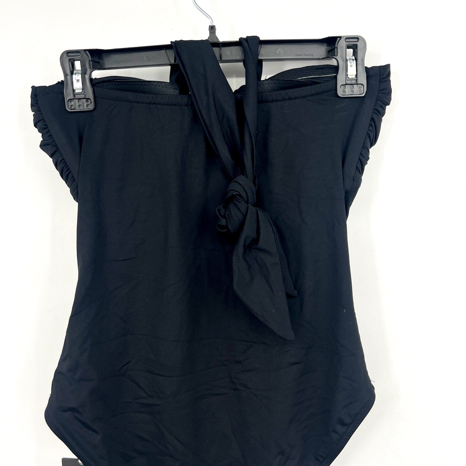 SEAFOLLY Women's Halter Bandeau One Piece Swimsuit Size 4 Black Twist Front NWT
