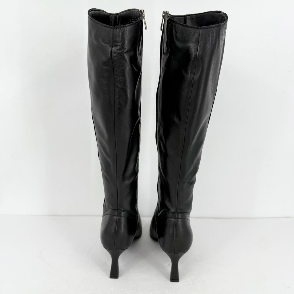 Naturalizer Women Deesha Knee High Boots US 7.5 WIDE Wide Calf Black Leather NIB