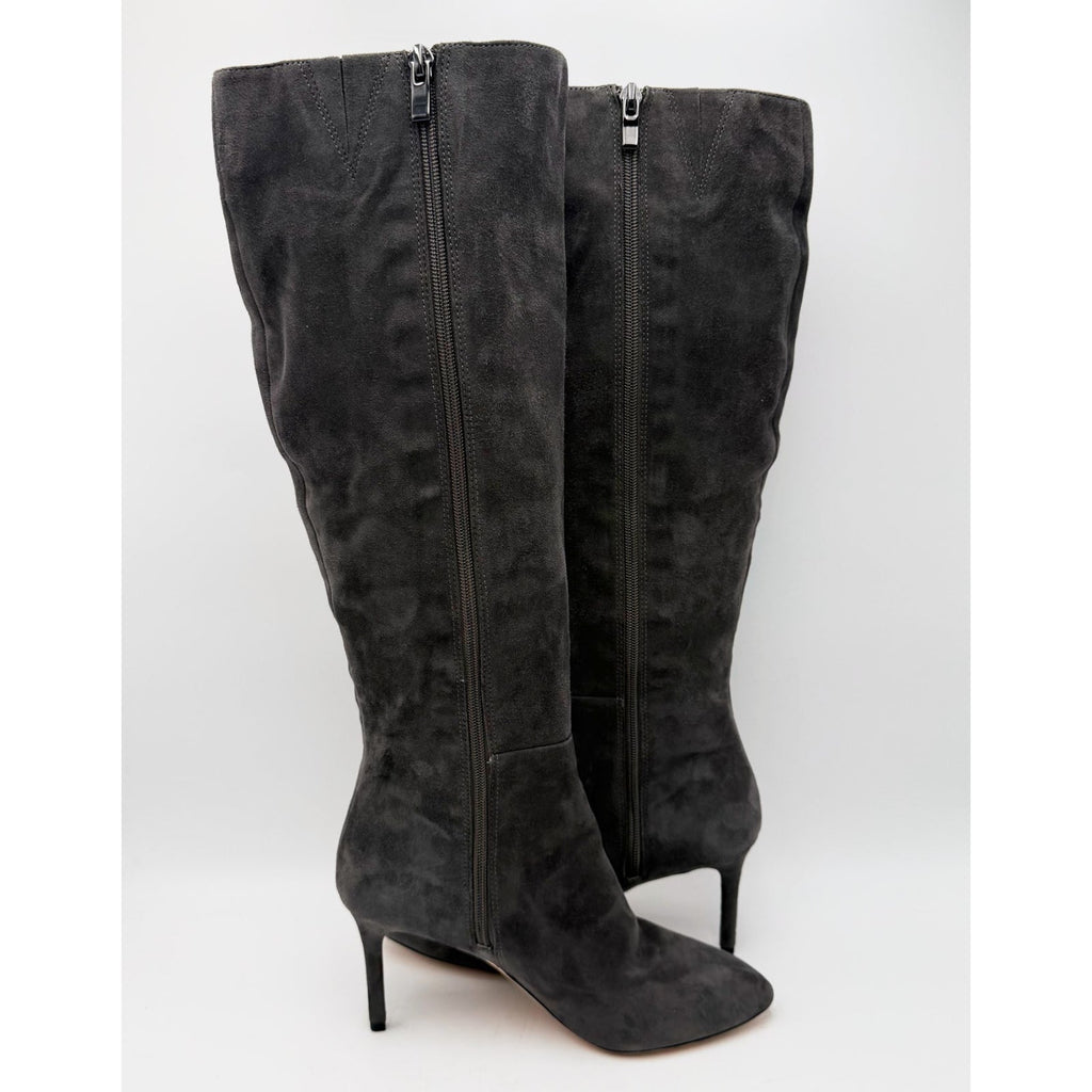 Via Spiga Womens Cassie Knee High Boots Size 5.5 EU 35.5 Gray Suede NWOB