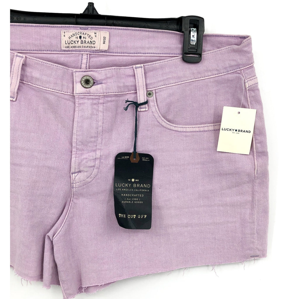 LUCKY BRAND Women's Cut Off Shorts 32 US 14 Light Purple Stretch Denim NWT