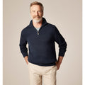 J.Crew Mens Heritage Cotton Half-Zip Sweater Large Navy Blue BT793 NWT
