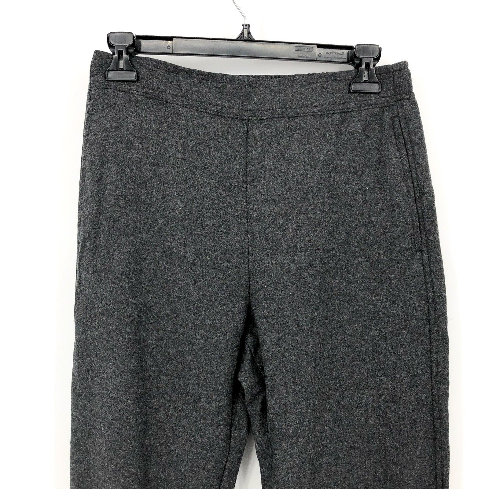 Everlane Womens The Wool Flannel Pull-On Pants Small Grey Heather Charcoal NWT