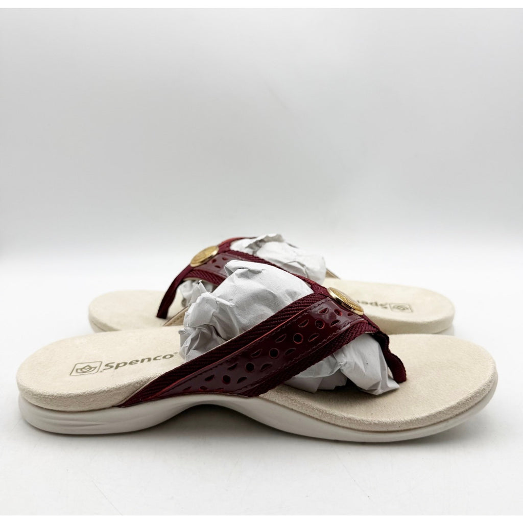 Spenco Women's Starboard Flip Flop Sandals Size 6.5 WIDE Red Burgundy NIB