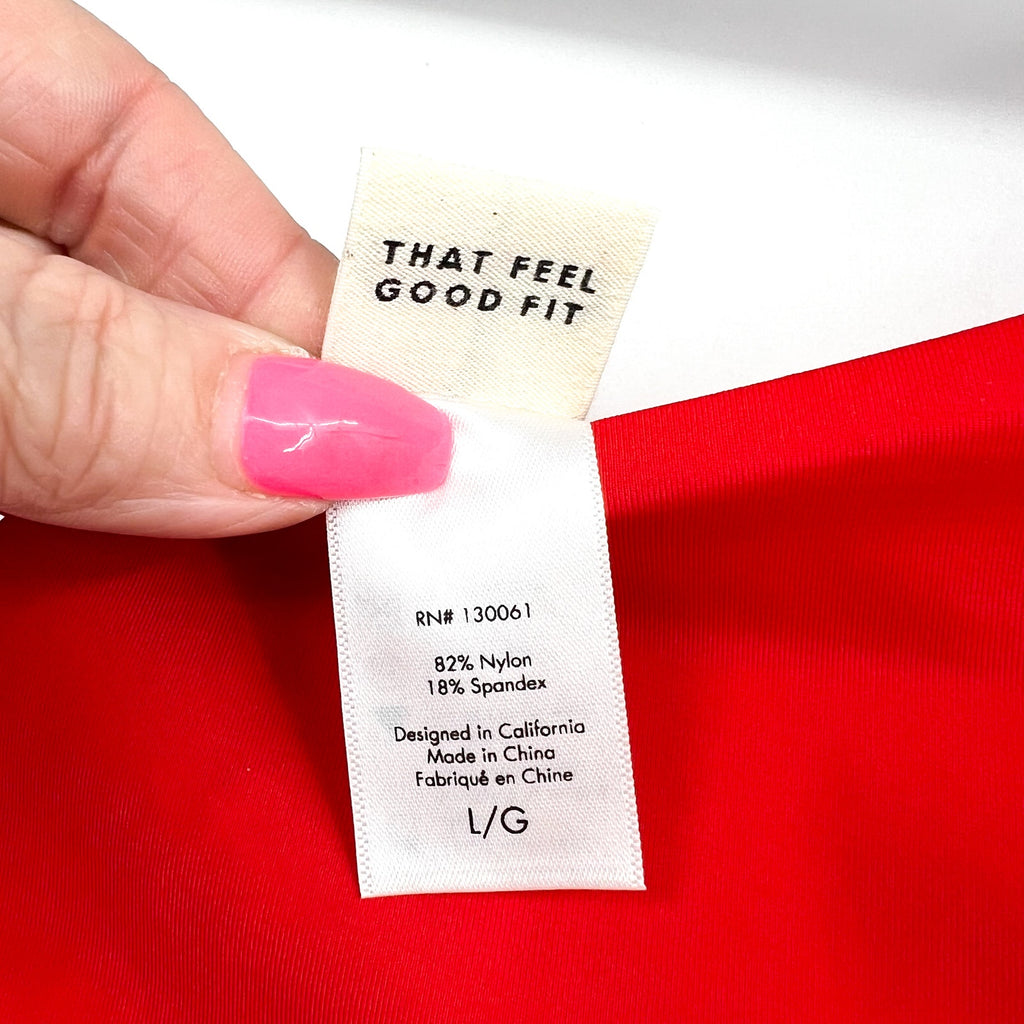 L*SPACE Women's Rocky Classic Bikini Bottoms Large Red Flame Low Rise NWOT