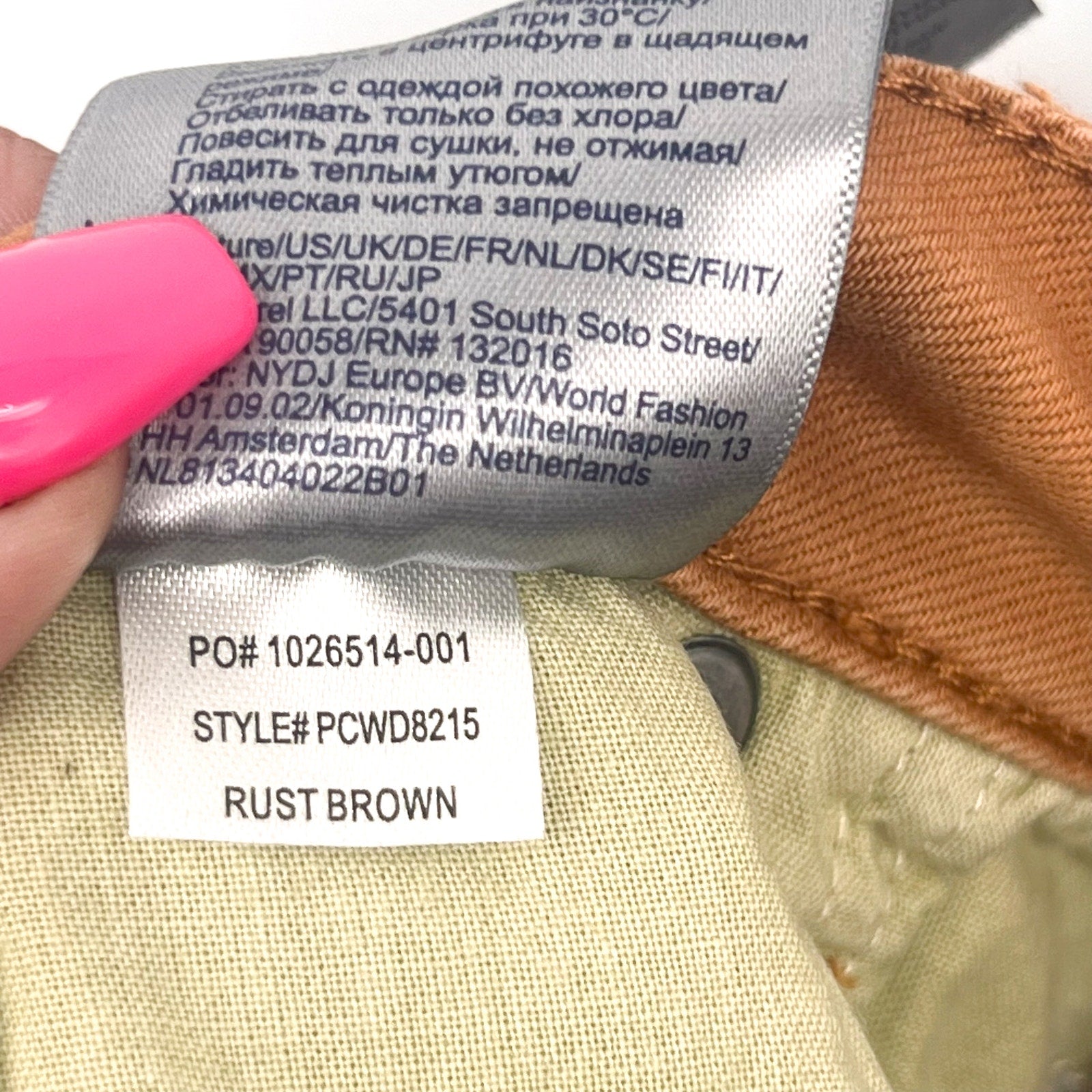 NYDJ Womens Margot Girlfriend Jeans Size 14 PETITE Rust Brown NWOT