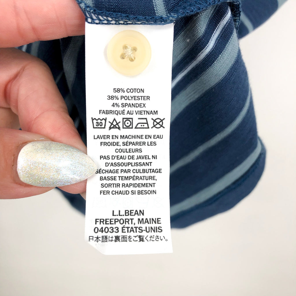 L.L. BEAN Men's Lakewashed Performance Polo 3XL Short-Sleeve Blue Stripe NWT