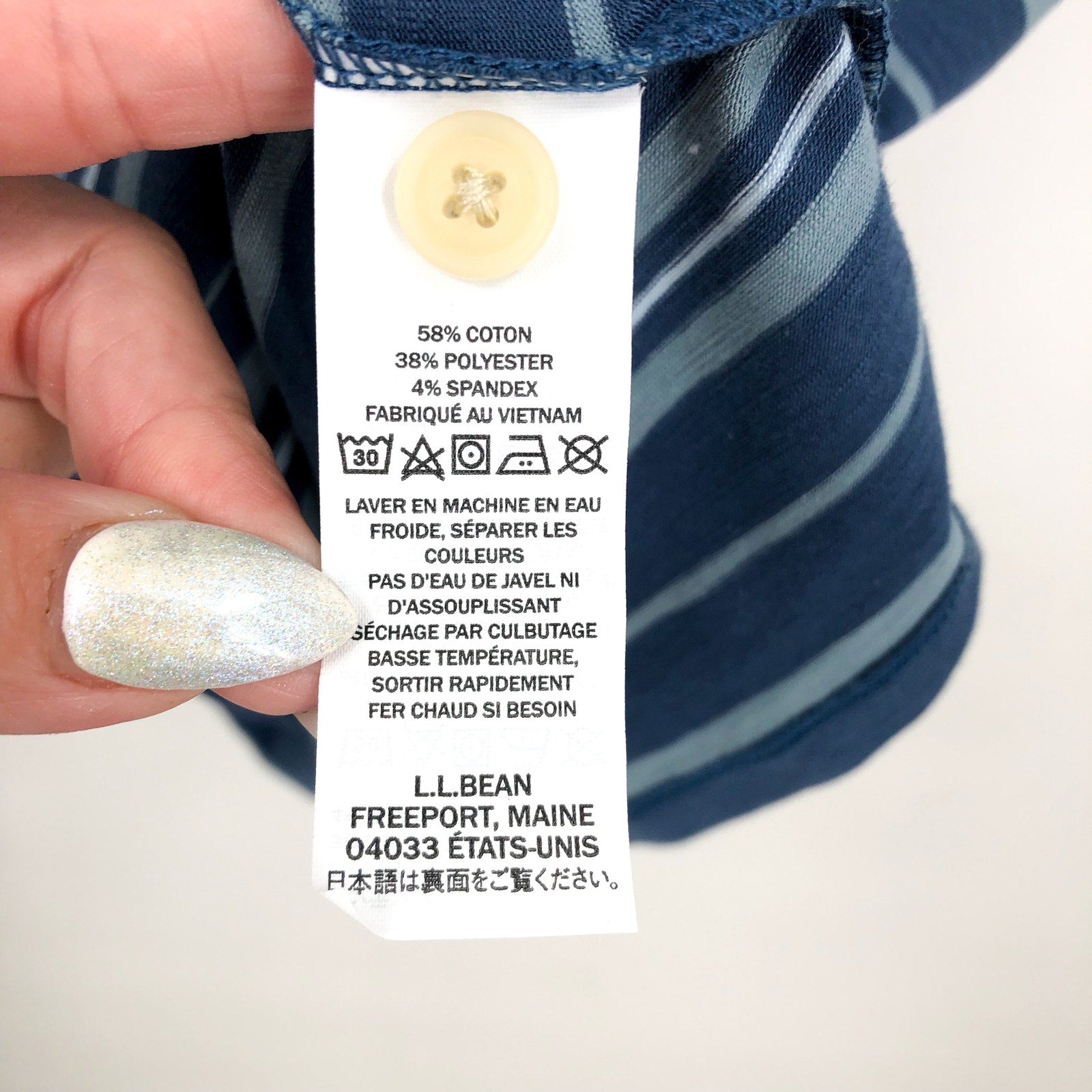 L.L. BEAN Men's Lakewashed Performance Polo 3XL Short-Sleeve Blue Stripe NWT