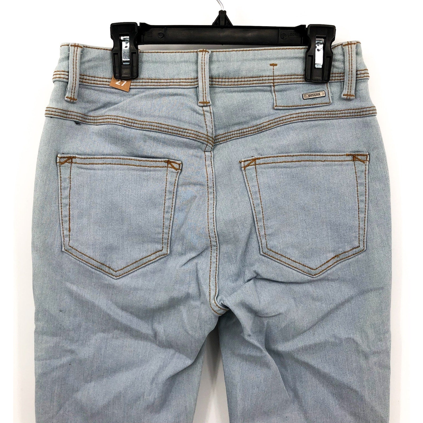 PRANA Womens Soma Skinny Jeans 27x30 US 4 Light Washed Blue High Rise NWT