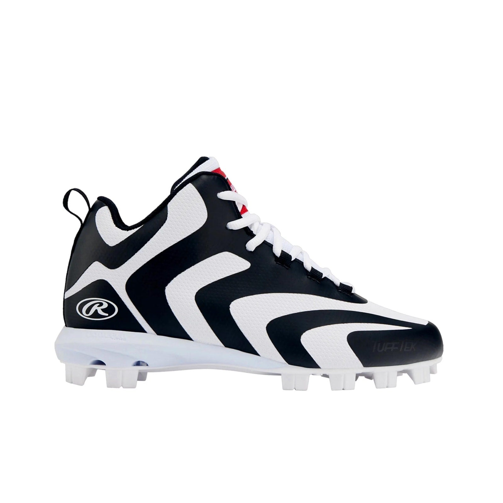 Rawlings Mens Rookie Mid Baseball Cleats Size 10D White Black NWOB