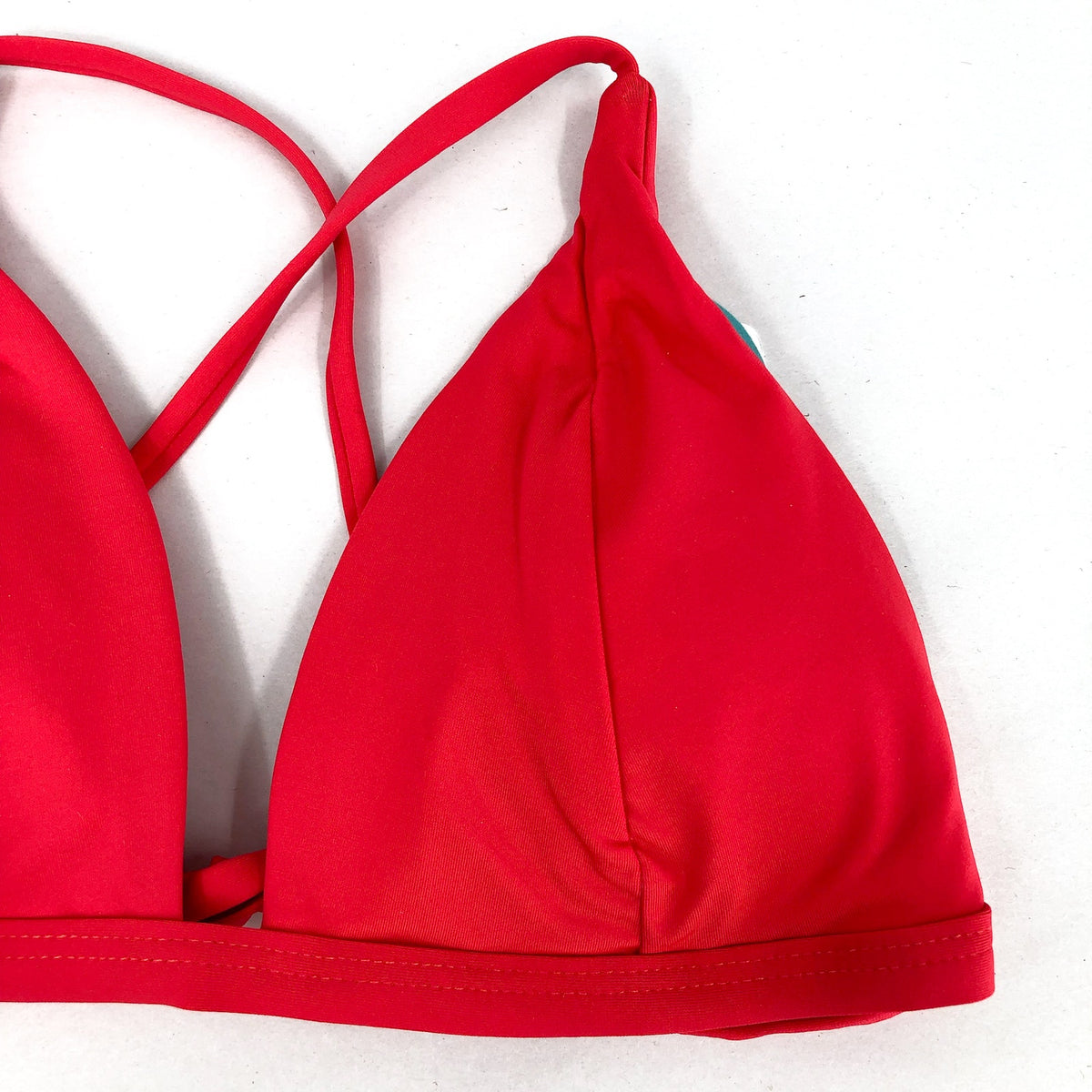 PRANA Women's Sunkissed Bikini Top Small Carmine Red Cross Back Stretch NWT