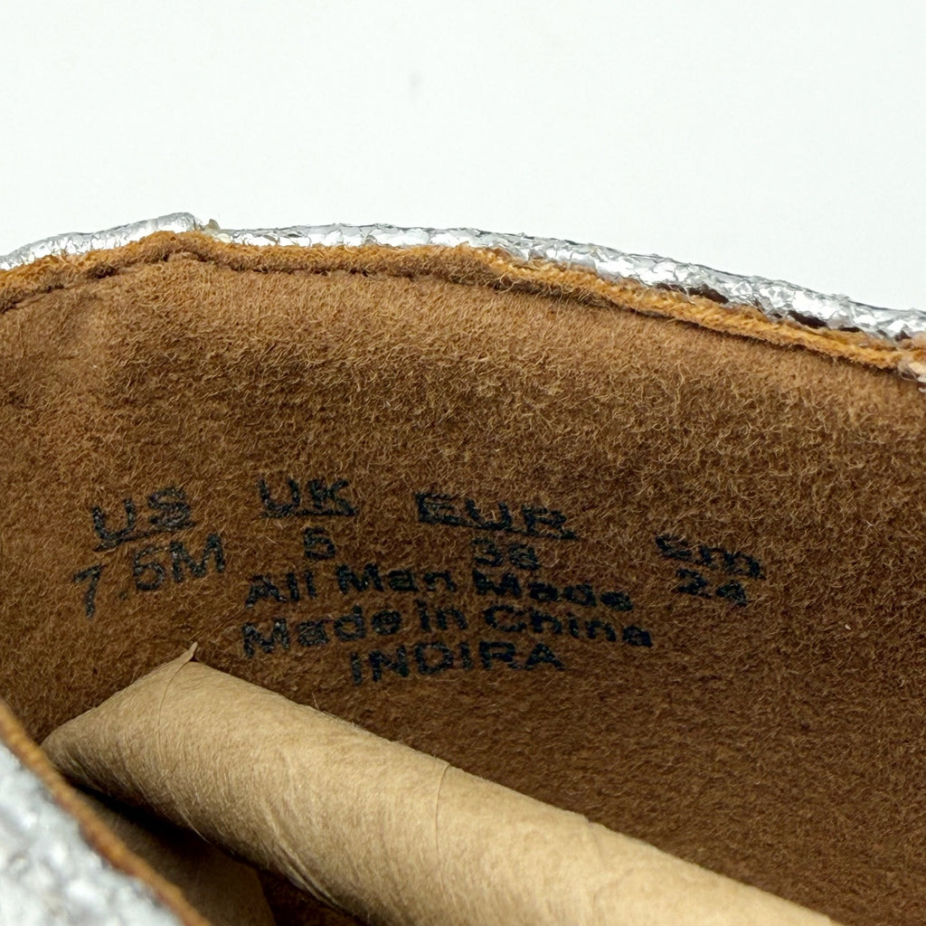 Zodiac Womens Indira Mary Jane Flats Size 7.5 M EU 38 Silver NIB