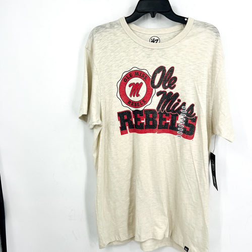 47 Mens University of Mississippi Bottom Line Scrum T-shirt Large Khaki NWT