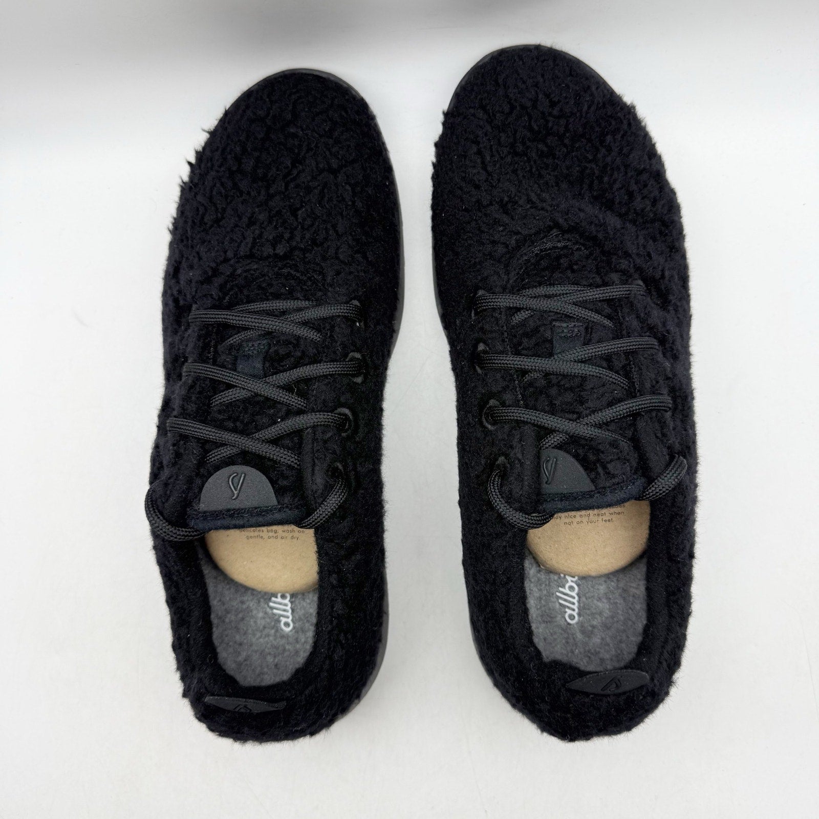 AllBirds Mens Wool Runner Fluff Casual Sneakers US 9 EU 41.5 Black Athletic NIB