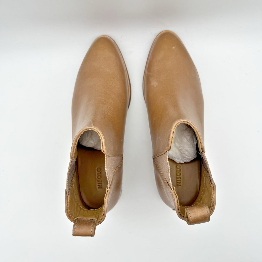 Nisolo Womens Eva Everyday Chelsea Boot US 6.5 Tan Leather Water Resistant NIB