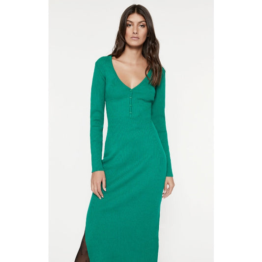 BARDOT Women's Collared Knit Dress Small US 4 Bright Green Long Sleeve NWT