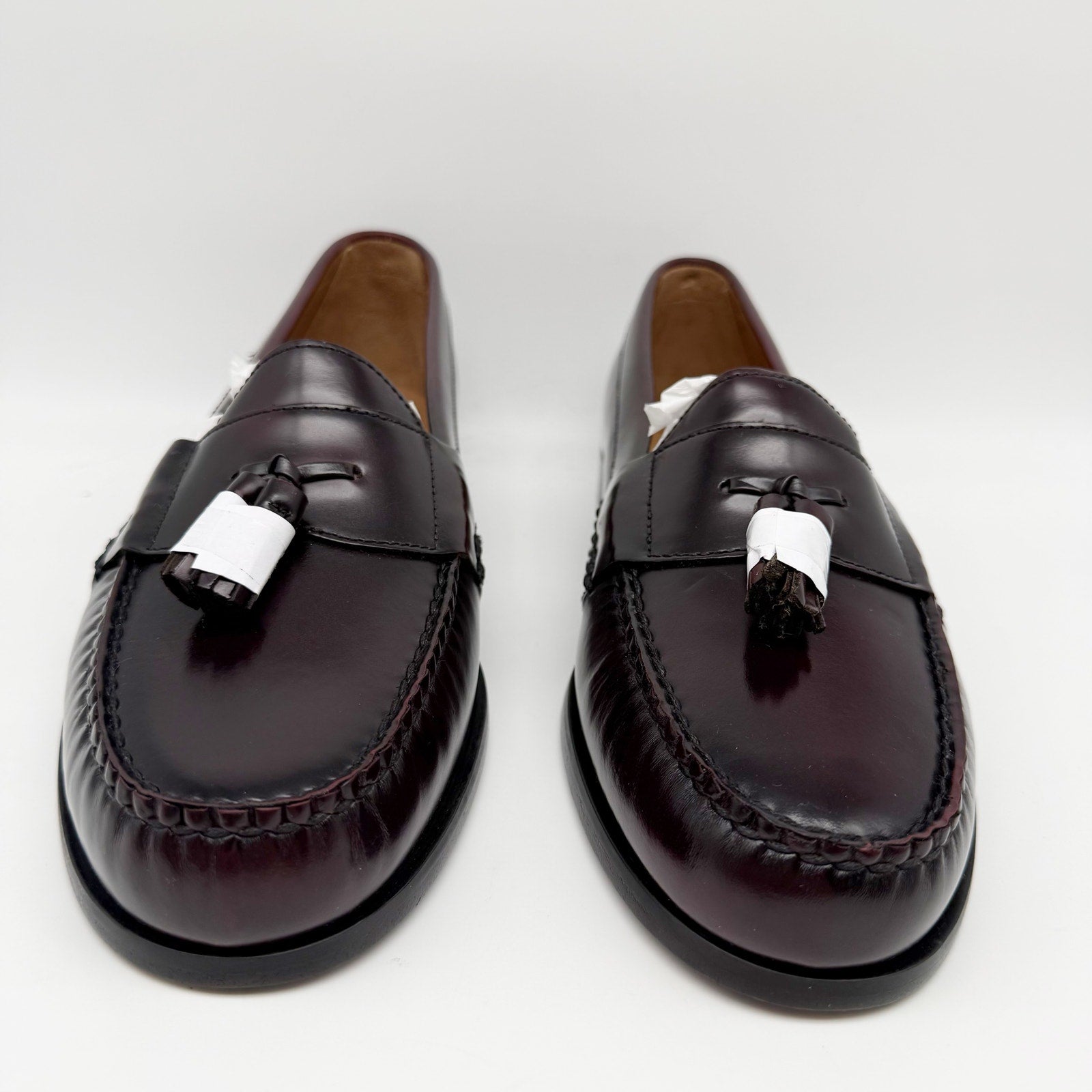 JOHNSTON & MURPHY Mens Hayes Tassel Loafer US 10 Wide EU 43 Burgundy Leather NIB